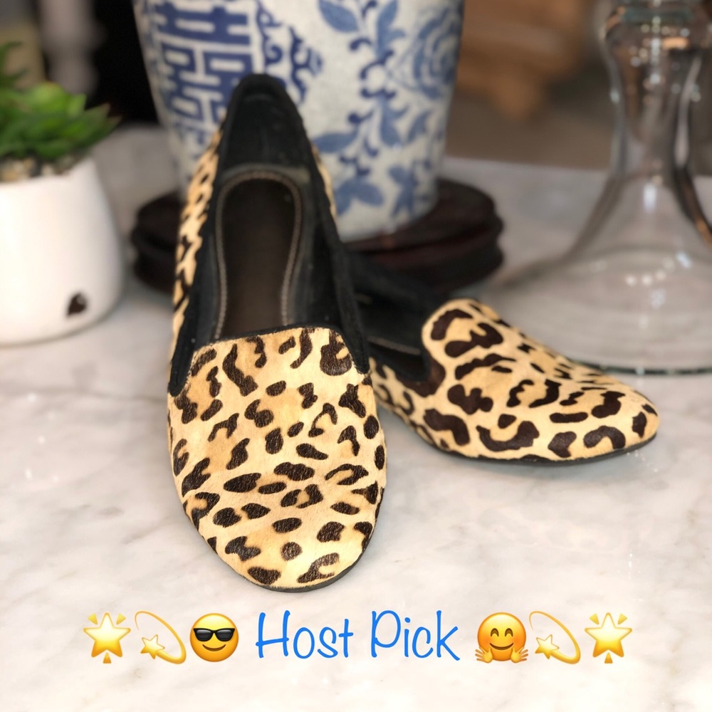 Kelly & Katie calf hair leopard print flat size 7